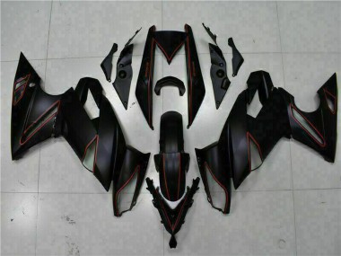 Cheap 2009-2011 Kawasaki EX650 Motorcycle Fairings - Matte Black Red Stripe