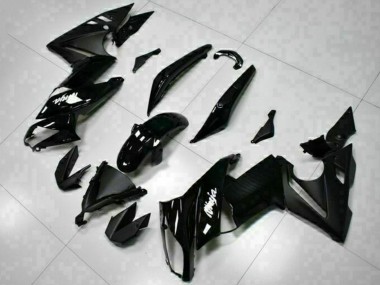 Cheap 2009-2011 Kawasaki EX650 Motorcycle Fairings - Glossy Black White Decal