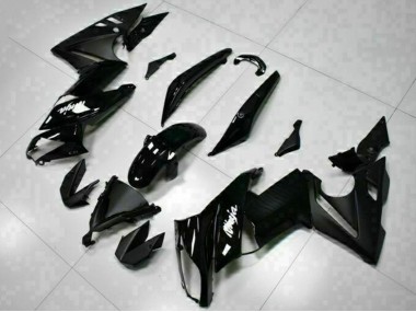 Cheap 2009-2011 Kawasaki EX650 Motorcycle Fairings - Glossy Black White Decal