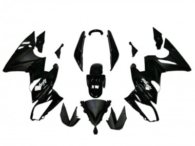Cheap 2009-2011 Kawasaki EX650 Motorcycle Fairings - Glossy Black White Decal