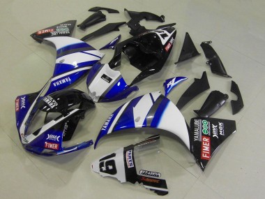 Cheap 2009-2011 Yamaha YZF R1 Motorcycle Fairings - White Blue Black Fimer Yamalube