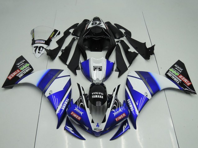 2009-2011 Yamaha YZF R1 Motorcycle Fairings - White Blue Black Sterilgarda