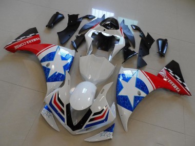 Cheap 2009-2011 Yamaha YZF R1 Motorcycle Fairings - White Blue Red Black Ducati Star Style