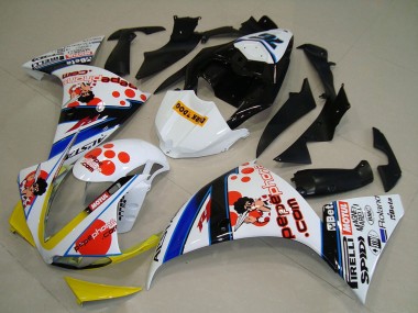 Cheap 2009-2011 Yamaha YZF R1 Motorcycle Fairings - White Red Yellow Black Pepe Phone Dark Dog