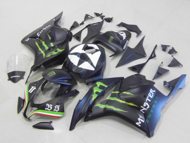 Cheap 2009-2012 Honda CBR600RR Motorcycle Fairings - Matte Black Blue Green Monster