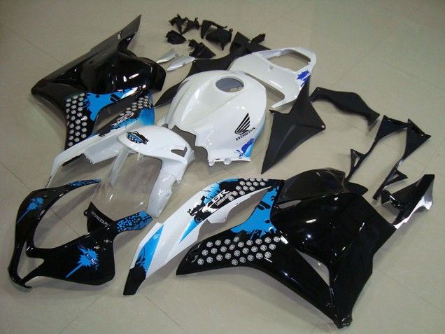 2009-2012 Honda CBR600RR Motorcycle Fairings Kits - White Blue Glossy Black