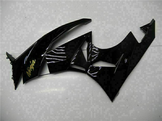 2009-2012 Kawasaki ZX6R Motorcycle Fairings - Glossy Black Gold Ninja