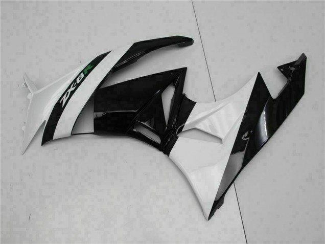 2009-2012 Kawasaki ZX6R Motorcycle Fairings - Glossy Black White