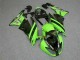 2009-2012 Kawasaki ZX6R Motorcycle Fairings - Green Glossy Black Elf Touch4 Bridgestone