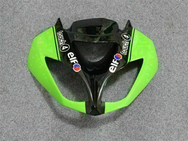 2009-2012 Kawasaki ZX6R Motorcycle Fairings - Green Glossy Black Elf Touch4 Bridgestone