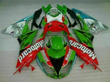 Cheap 2009-2012 Kawasaki ZX6R Motorcycle Fairings - Green White Red Black Blue Motocard