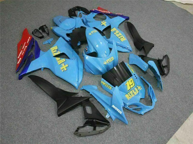 2009-2016 Suzuki GSXR 1000 Motorcycle Fairings - Blue Yellow Rizla 19 Red