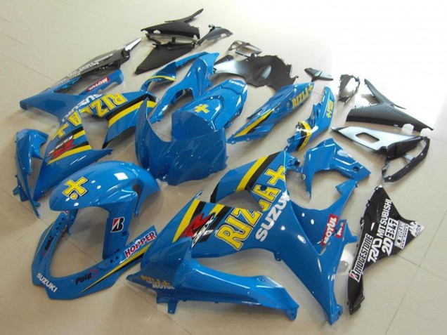 2009-2016 Suzuki GSXR 1000 Motorcycle Fairings - Blue Yellow Rizla Hopper Motul