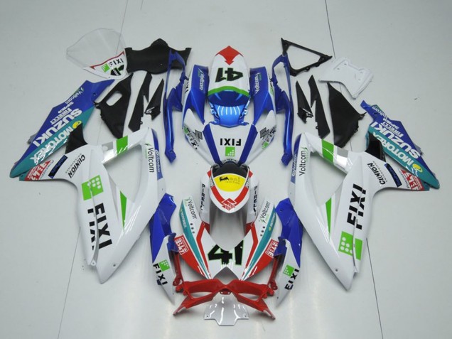 2009-2016 Suzuki GSXR 1000 Motorcycle Fairings - White Blue Red Yellow Green Fixi 41
