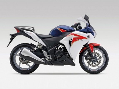 Cheap 2011-2015 Honda CBR250RR Motorcycle Fairings - White Red Dark Blue Stripe