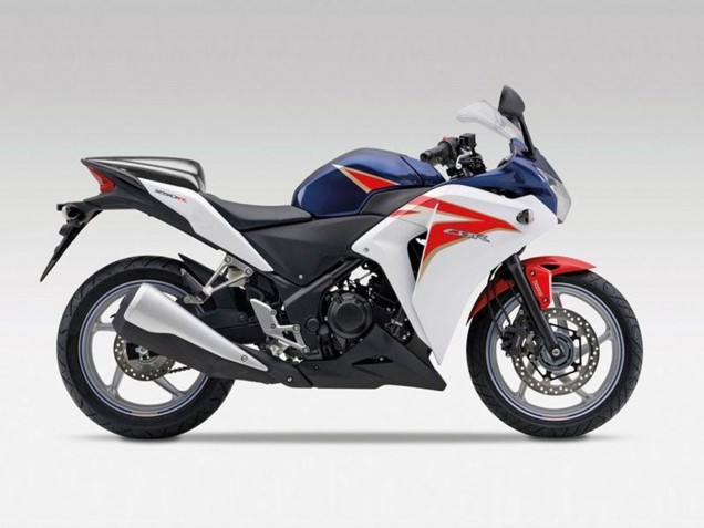2011-2015 Honda CBR250RR Motorcycle Fairings - White Red Dark Blue Stripe