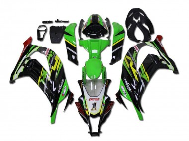 Cheap 2011-2015 Kawasaki ZX10R Motorcycle Fairings - Green Yellow Glossy Black Red Showr 1