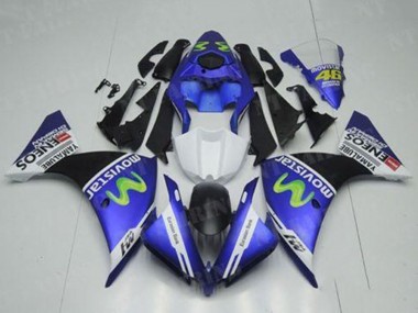 Cheap 2012-2014 Yamaha YZF R1 Motorcycle Fairings - Blue White Black Green MoviStar Yamalube ENEOS