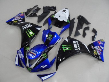Cheap 2012-2014 Yamaha YZF R1 Motorcycle Fairings - White Blue Glossy Black Green Graves Yamalube Monster