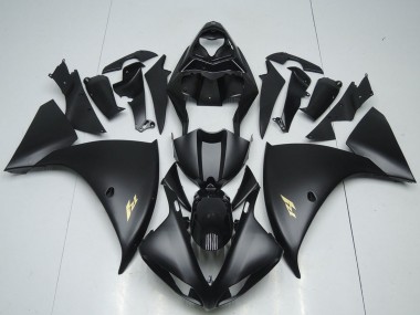 Cheap 2012-2014 Yamaha YZF R1 Motorcycle Fairings - Glossy Black Matte Black Gold Decals