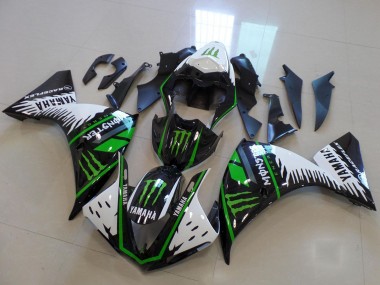 Cheap 2012-2014 Yamaha YZF R1 Motorcycle Fairing - White Black Green Monster