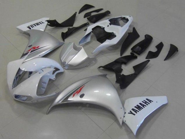 2012-2014 Yamaha YZF R1 Motorcycle Fairings - White Silver