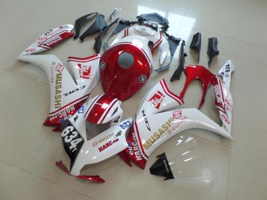Cheap 2012-2016 Honda CBR1000RR Motorcycle Fairings - White Red Musashi 634
