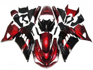 Cheap 2012-2024 Kawasaki ZX14R ZZR1400 Motorcycle Fairings - Red Glossy Black