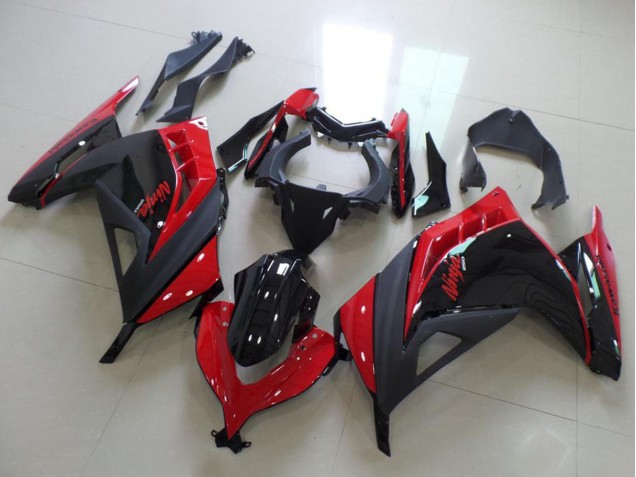 2013-2018 Kawasaki ZX300R Motorcycle Fairings - Red Glossy Black Matte Black