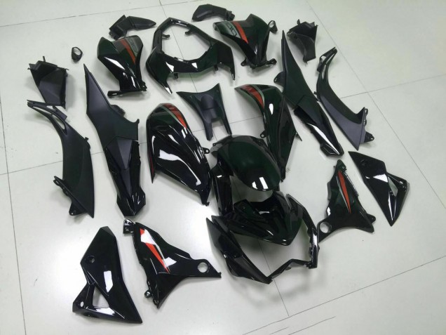 2013-2018 Kawasaki Z800 Motorcycle Fairings - Glossy Black Red Silver