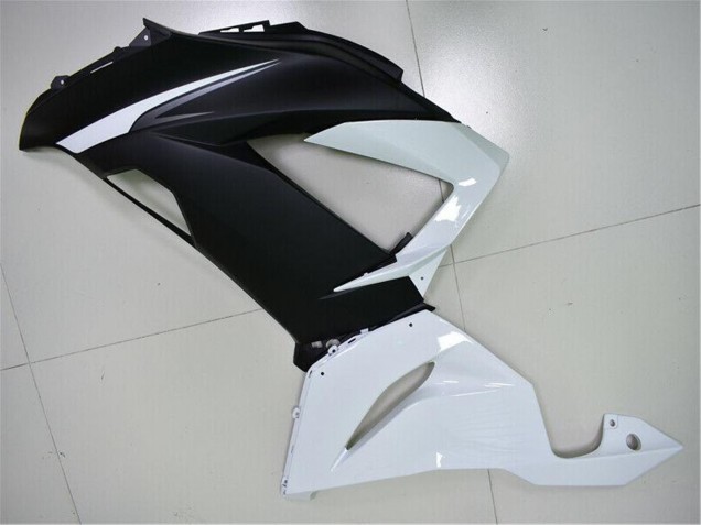 2013-2018 Kawasaki ZX6R Abs Fairings - White Matte Black