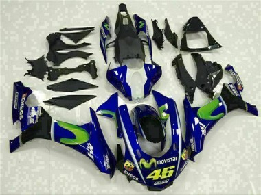 Cheap 2015-2019 Yamaha YZF R1 Motorcycle Fairings - Blue Silver Black Green MoviStar