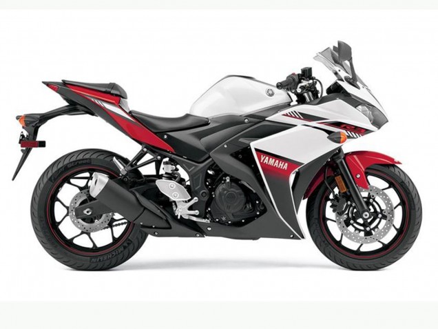 2015-2018 Yamaha YZF R3 Motorcycle Fairings - White Red Black