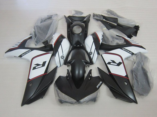 2015-2018 Yamaha YZF R3 Motorcycle Fairings - White Matte Black