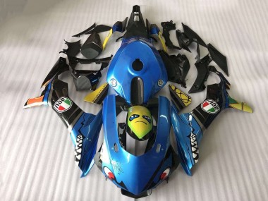 Cheap 2015-2019 Yamaha YZF R1 Motorcycle Fairing - Blue Yellow Shark