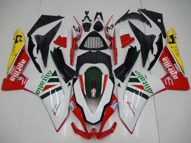 2009-2015 Aprilia RSV4 1000 Motorcycle Fairings - White Red Green Yellow Black Alitalia
