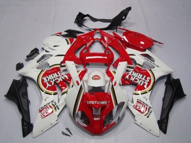 Cheap 2009-2014 BMW S1000RR Motorcycle Fairings - White Red Lucky Strike