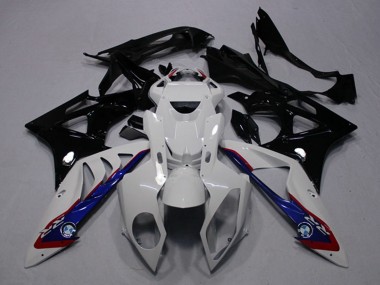 Cheap 2009-2014 BMW S1000RR Motorcycle Fairings - White Blue Glossy Black