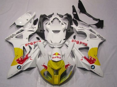 Cheap 2009-2014 BMW S1000RR Motorcycle Fairings - White Yellow Red Bull