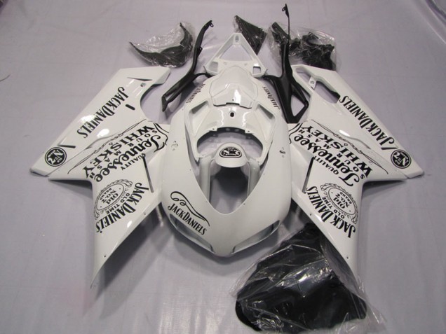 2007-2014 Ducati 1098 Motorcycle Fairings - White Jack Daniels