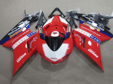 Cheap 2007-2014 Ducati 1098 Motorcycle Fairings - Red White Black Info Strada Advance
