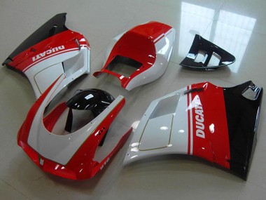 Cheap 1993-2005 Ducati 916 Motorcycle Fairings - White Red Glossy Black