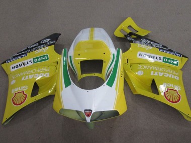Cheap 1993-2005 Ducati 748 Motorcycle Fairings - Yellow White Green Shell Info Strrda