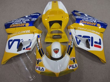 Cheap 1993-2005 Ducati 748 Motorcycle Fairings - Yellow White Blue Fila