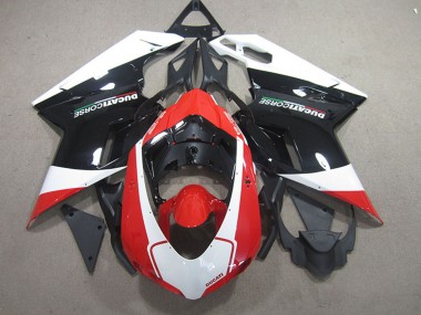 Cheap 2007-2014 Ducati 848 1098 1198 Bike Fairings - White Red Glossy Black