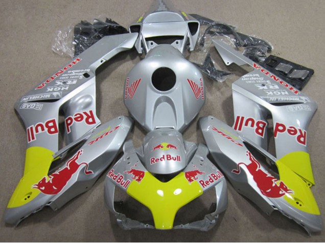 2004-2005 Honda CBR1000RR Motorcycle Fairings - Silver Yellow Red Bull