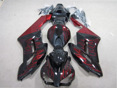 Cheap 2004-2005 Honda CBR1000RR Motorcycle Fairing - Glossy Black Red Flame