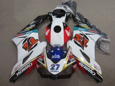 Cheap 2004-2005 Honda CBR1000RR Motorcycle Fairings - White Red Blue Glossy Black 27 Contrainer IT Carrera