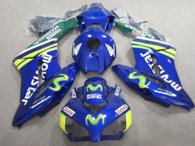 Cheap 2004-2005 Honda CBR1000RR Motorcycle Fairings - Blue Green Yellow MoviStar Castrol