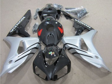 Cheap 2006-2007 Honda CBR1000RR Bike Fairings - Silver Glossy Black